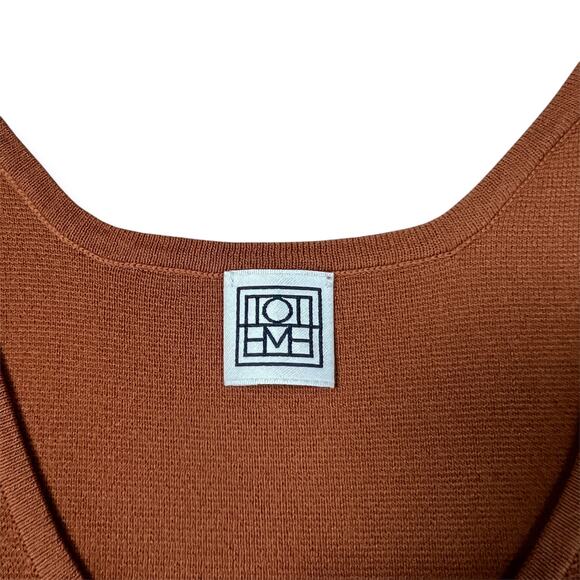 NEW TOTEME Urda Square Scoop-Neck Jersey Tank Top SIZE XS Chocolate Brown NWOT - Picture 3 of 7